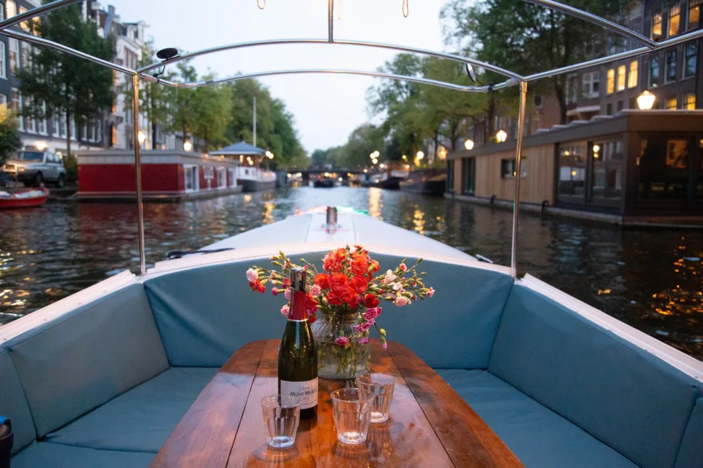 private canal tour amsterdam interior boat